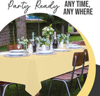 Exquisite 66% Thicker Premium Plastic Table Cloth Rectangle Table Cover 0.5 Mil 6 Pack Light Yellow Table Cloth 54 Inch x 108 Inch Disposable Tablecloth Won't Tear Easily Like Cheap Thin Brands