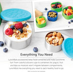 LunchBots Medium Duo Snack Container - Divided Stainless Steel Food Container - Two Sections for Half Sandwich and a Side - Eco-Friendly - Dishwasher Safe - Stainless Lid - Pink Dots