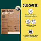 Wandering Bear Straight Black Organic Cold Brew Coffee On Tap, Iced Coffee Drink - Extra Strong, Bold, Smooth, No Sugar Added, Shelf-Stable, Ready to Drink, 100% Organic - 128 fl oz (1 gallon)
