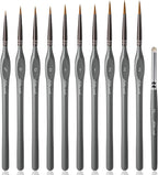 Golden Maple Miniature Paint Brushes Drybrush-10pcs Model Detail Paint Brush Set, Small Fine tip Brushes for Acrylic, Watercolor & Paint by Number, Figurine