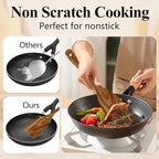 Wooden Spatula, Heat Resistant Cooking Wood Spatulas Spurtles for Non Stick Cookware Kitchen Use, Handmade Non Toxic Teak Wooden Cooking Utensil Spurtle Set for Cast Iron Baking Flipping, 4 Piece
