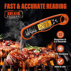 Meat Thermometer Digital - Fast Instant Read Thermometer for Cooking, Grilling, Candy Making, IP67 Waterproof with Backlight,Christmas Stocking Stuffers Gifts for Men, Dad, Husband - Orange