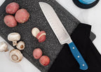 DURA LIVING 7-Inch Santoku Knife - Razor-Sharp High-Carbon Stainless Steel Blade, Forged Ergonomic Riveted Handle, Chef Knife for Chopping, Slicing & Dicing, Multipurpose Kitchen Knife, Home Chef