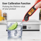ThermoPro TP605 Instant Read Meat Thermometer for Cooking, Waterproof Digital Food Thermometer with Large Backlit LCD, 180° Foldaway Probe Kitchen Thermometer for Grilling, Smoking & Candy Making
