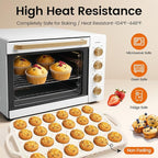 Muffin Pans With Metal Reinforced Frame - 24 Cups Durable Silicone Baking Pan for Muffins, Cupcakes, BPA Free and Dishwasher Safe - Beige with Rainbow Spots, Set of 2