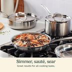 Cuisinart 12-Piece Cookware Set, MultiClad Pro Triple Ply Stainless Steel Cookware Set, Heat Surround Technology, Cool Grip Stick Handles, Oven Safe Up to 500°F, MCPS-12N, Silver