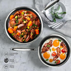 Innerwell Tri-Ply Stainless Steel Frying Pan Set with Lid,9.5Inch 11Inch Nonstick Honeycomb Stainless Steel Cooking Pan Set of 2 Skillet Works Pan for Cooking with Induction Gas Stovetops