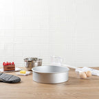 Restaurantware-Met Lux 10 x 3 Inch Straight-Sided Baking Tins, 12 Round Cake Pans - Oven-Ready, Freezable, Anodized Aluminum Round Baking Pans, Greaseproof, For Layer Birthday Cakes