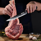 Slicing Knife 9", Long, Thin Blade, Allows for Cleaner Cuts to Preserve Juices and Flavor, Cutluxe Meat Carving Knife – Turkey Carving Knife,All Tang non-slip handle design,Premium Gift Box