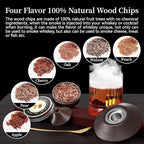 Cocktail Smoker Kit with Torch and Whiskey Glass, 6 Flavors Wood Chips and 3 Whisky Stones for Whiskey & Bourbon, Gift for Husband, Birthday Gift (No Butane)