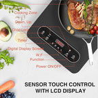 Electric Cooktop 1800W: Single Burner Portable Electric Stove 110V with LED Touch Screen 10 Power Levels, Hot Plate with Child Safety Lock, Timer and Overheat protection, Compatible with All Cookware