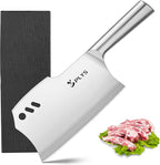 Plys Meat Cleaver Knife, Heavy Duty Bone Chopper for Kitchen, 7.2 inch -Double-Edged Butcher Knife, Gifts for Men