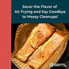 Cathy Yoder's AirFryer Paper Liners, 125 PCS 8-inch Square Air Fryer Liners Disposable, Premium, Food-Grade Easy Cleanup Air Fryer Parchment Paper Sheets, Airfryer Liner for 5-8QT, Baking & Roasting