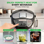 NutriChef Electric Water Boiler and Warmer - 5L/5.28 Qt Stainless Steel Hot Water Dispenser w/Rotating Base, Keep Warm Temperature Set, Auto Shut Off, Safety Lock, Instant Heating for Coffee & Tea