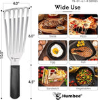 6 Inches Fish Turner, Slotted Fish Spatula Dishwasher Safe NSF, Shovel Black