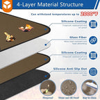 Anze 20" Tabletop Fire Pit Mat, 4 Layers Round Fireproof Mat Campatible with Solo Stove Melsa XL, Heat Resistant Small Rug for BBQ Grill, Non Slip Resuable Pad Solo Stove Accessories