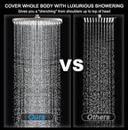 High Pressure Rain Shower Head: Upgrade Shower Heads with Handheld Spray Combo with Fixed Showerhead and 10 Sprays Handheld Shower Head, Detachable Showerheads Built-in Magnetic Docking and Power Jets
