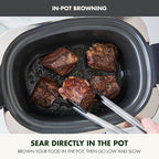 GreenPan Elite 8-in-1 Programmable 6QT Electric Slow Cooker, Dishwasher Safe Lid & Removable Crock, PFAS-Free Healthy Ceramic Nonstick Multi-Cooker, Sear,Sauté/Brown,Steam Basket,Roast, Graphite