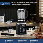 Glass Blenders for Kitchen with Tamper High-Speed Heating Blender – 1500W Motor, 9 Adjustable Speeds, 14 Preset Programs, Nut Milk, Smoothies, Soups, Baby Food, Auto Clean, Ideal for Home & Family Use