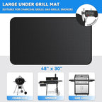 48 x 30 inch Under Grill Mats for Outdoor Grill, Double-Sided Fireproof Deck Patio Protector Mat, Waterproof Oil-Proof BBQ Floor Pad Indoor Fire Pit Fireplace Mat