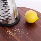 Cone Cheese Grater with Handle - Stainless Steel Triple Function Wood Handle Parmesan Shaver Non-Slip Rubber Bottom Hand Held Multifunction Vegetables Cheese Grater with container(XL:11.8" X 5.1")