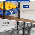 7 Tier Wire Shelving with Wheels 72" H Adjustable Basket Shelf Storage Shelves with Hooks for Kitchen Bathroom Pantry Shelves Closet Laundry Room Organization 72" H x 30" W x 14" D, Black
