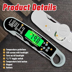 Meat Thermometer Digital, Instant Read Meat Thermometer with Backlight & Magnet for Kitchen, Beef, Grill, Turkey,IP67 Waterproof Cooking Thermometer，Suitable as Stocking Stuffers for Men