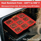 Walfos Silicone Brownie Pan, 9-Cavity Non-stick Square Baking Pan, Perfect for Brownies, Cornbread, Muffin and Cakes, BPA Free and Dishwasher Safe