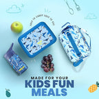 YOLAY Bento Box for Kids Lunch Box Leak-Proof, 5-Compartment Lunch Box Kids for Ages 3-10, Durable with Anti-Slip Base, Suitable for Schools, Outdoor and Travel (Sharks)