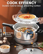WantJoin 14Qt Aluminum Pressure Cooker w/Release Valve & Multiple Protective Devices,Pressure Canner Compatible with Gas & Induction Cooker,Canner Rack Included