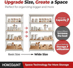 HOMEDANT White 5 Tier Laminated Boltless Heavy Duty Garage Storage Adjustable Wide Size Metal Shelving Unit Utility Rack Shelves Organization Shelf Shed Warehouse 47.7" W x 18.2" D x 71.3" H 3Pack