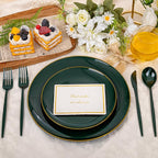 PULOTE 150PCS Green Plastic Silverware - Plastic Cutlery Set Disposable - Green Plastic Utensils Include 50 Forks, 50 Spoons, 50 Knives for Party&Christmas