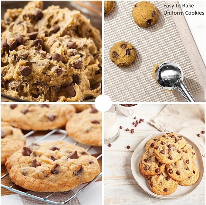 Cookie Scoop, Ice Cream Scoop, 0.8Tbsp/2.5tsp/12.5ml/0.5oz Cookie Scoops for Baking, 18/8 Stainless Steel Cookie Scooper for Baking, Cookie Dough Scoop, Ice Cream Scooper with Trigger Release (Blue)