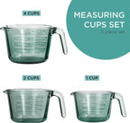 COOK WITH COLOR Glass Measuring Cups - Ideal for Cooking and Baking, Green