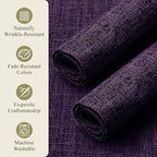 KXN Placemats Set of 4, Dual-Layer Thickened Faux Linen Table Mats, Heat Resistant & Wrinkle-Free, Machine Washable Cloth Place Mats for Kitchen Dining Indoor Outdoor (Purple)