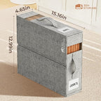 12Pack Sheet Organizers and Storage - King/Queen Size Sheet Storage Organizer with Window, Foldable & Dustproof Sheet Organizer for Linen Closet for Summer Blankets & Sheet Sets,Grey