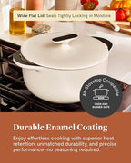 Caraway Enameled Dutch Oven - 6.5 qt Cast Iron Dutch Oven With Lid - 3 Layer Enamel Coating - No Seasoning Required - Compatible With All Stovetops - Oven Safe - No Forever Chemicals - Rust