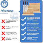 XYJ Magnetic Knife Block,Double-Sided Knife Holder,Knife Block with Strong Magnets,Kitchen Cutlery Display Stand, Knives Storage Rack,Large Capacity, Strongly Magnetic Organizer Tool