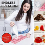Disney Minnie Mouse Silicone Ice Cube Tray – 2 Pack Ice Trays for Freezer with Fun Minnie Mouse Ice Molds – Flexible BPA-Free Silicone Molds for Ice, Chocolate, and More (Minnie (Pink))