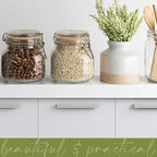 Galashield Glass Jars with Lids 24 oz Food Storage Jars with Airtight Lids Leak Proof Glass Canisters Kitchen Jars [Set of 2]