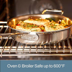 All-Clad D5 Brushed 5 Ply Stainless Steel Cookware Set 10 Piece w/ Frying Pans, Pots and Pans Set, Induction, Oven Broiler Safe 600F, Silver