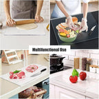 Acrylic Cutting Boards for Kitchen Counter，Clear Cutting Board for Countertop with Lip, Upgraded Thicker Non-Slip Transparent Acrylic Cutting Board for Countertop for Home (18 * 14in) (Large)