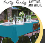 Exquisite 66% Thicker Premium Plastic Table Cloth Rectangle Table Cover 0.5 Mil 12 Pack Turquoise Table Cloth 54 Inch x 108 Inch Disposable Tablecloth Won't Tear Easily Like Cheap Thin Brands