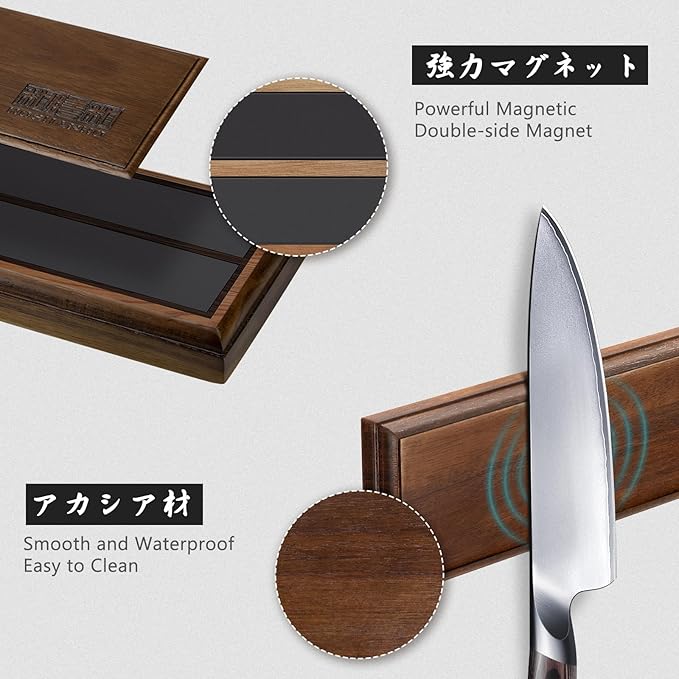 HOSHANHO Knife Set with Magnetic Knife Holder, 6 Pieces Japanese High Carbon Stainless Steel Kitchen Knife Sets, Ultra Sharp Professional Chef Knives Sets