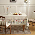 ISAENNE Designer Vintage Linen Floral Long Tablecloth Rectangle,Fall Colorful Modern Table Cloth,Anti-Wrinkle Decor Tablecloths for Dining Thanksgiving Kitchen Christmas,63"*102"-Bertina E