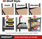 HOMEDANT 5 Tier Laminated Boltless Heavy Duty Garage Storage Adjustable Wide Size Metal Shelving Unit Utility Rack Shelves Organization Multipurpose Shelf Shed Warehouse 47.7"W x 18.2"D x 71.3"H 1Pack