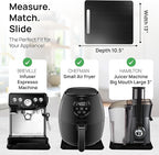 Ibyx Elegant Sliding Tray for Your Coffee Maker & Heavy Kitchen Appliances - Sturdy, Slides Easily from Under The Cabinet (Black, 13”W x 10.5”D)