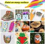 36 Colors Acrylic Paint Pens, Dual Tip Acrylic Paint Markers for Paper, Wood, Canvas, Stone, Rock Painting, Glass, Fabric, DIY, Ceramic, Art Supplies for Kids and Adults Drawing (Dot + Fine)