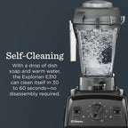 Vitamix Explorian E310 Blender, Professional-Grade Kitchen Blender for Smoothies, Soups, Juices and More, 10-Speed, Stainless Steel Blades, Self-Cleaning Kitchen Appliance, 48 Oz Container, Black