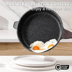 Kordisen Nonstick Deep Frying Pan with Lid, 11 Inch Non Stick Skillet, Saute Pan for Cooking, Healthy Induction Cookware, PFOA Free